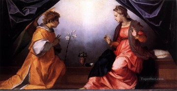 アンドレア・デル・サルト Painting - 受胎告知ルネサンスのマニエリスム アンドレア・デル・サルト